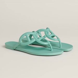 AUTHENTIC HERMES Egerie Sandal Vert Embrun SZ 39 or 9 - Tiffany blue like color